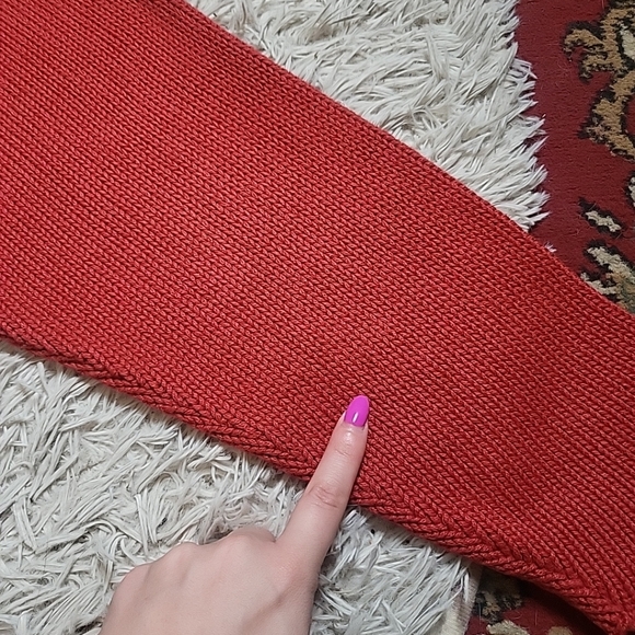 Vintage 90s Y2K Bkg & Company New York Full Zip Up Sweater Red Knit Slouchy - Picture 8 of 9